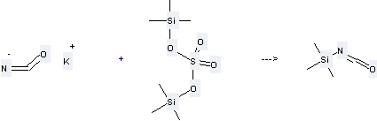 The Silane, isocyanatotrimethyl- can be obtained by Sulfuric acid bis-trimethylsilanyl ester and Cyanic acid; potassium salt.